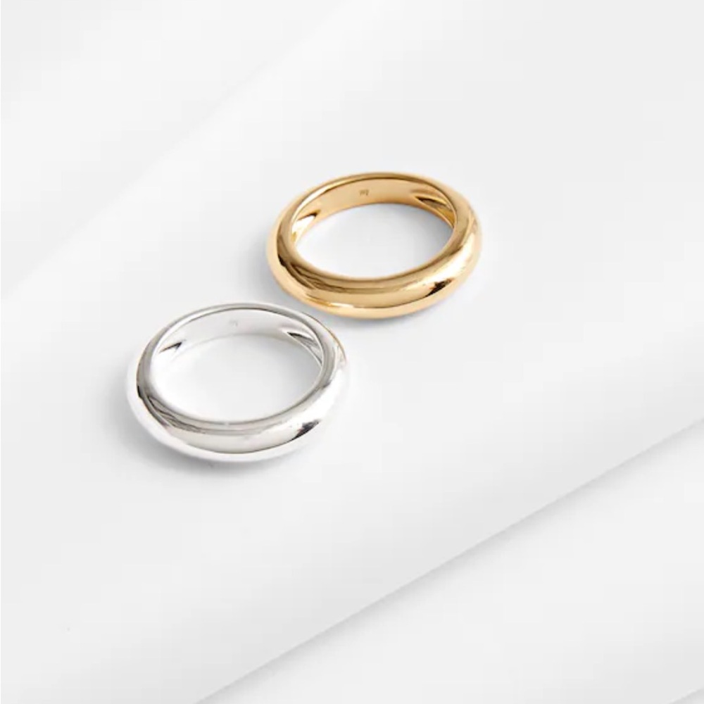 Madewell Demi Fine 14K gold over silver Stacking Rings